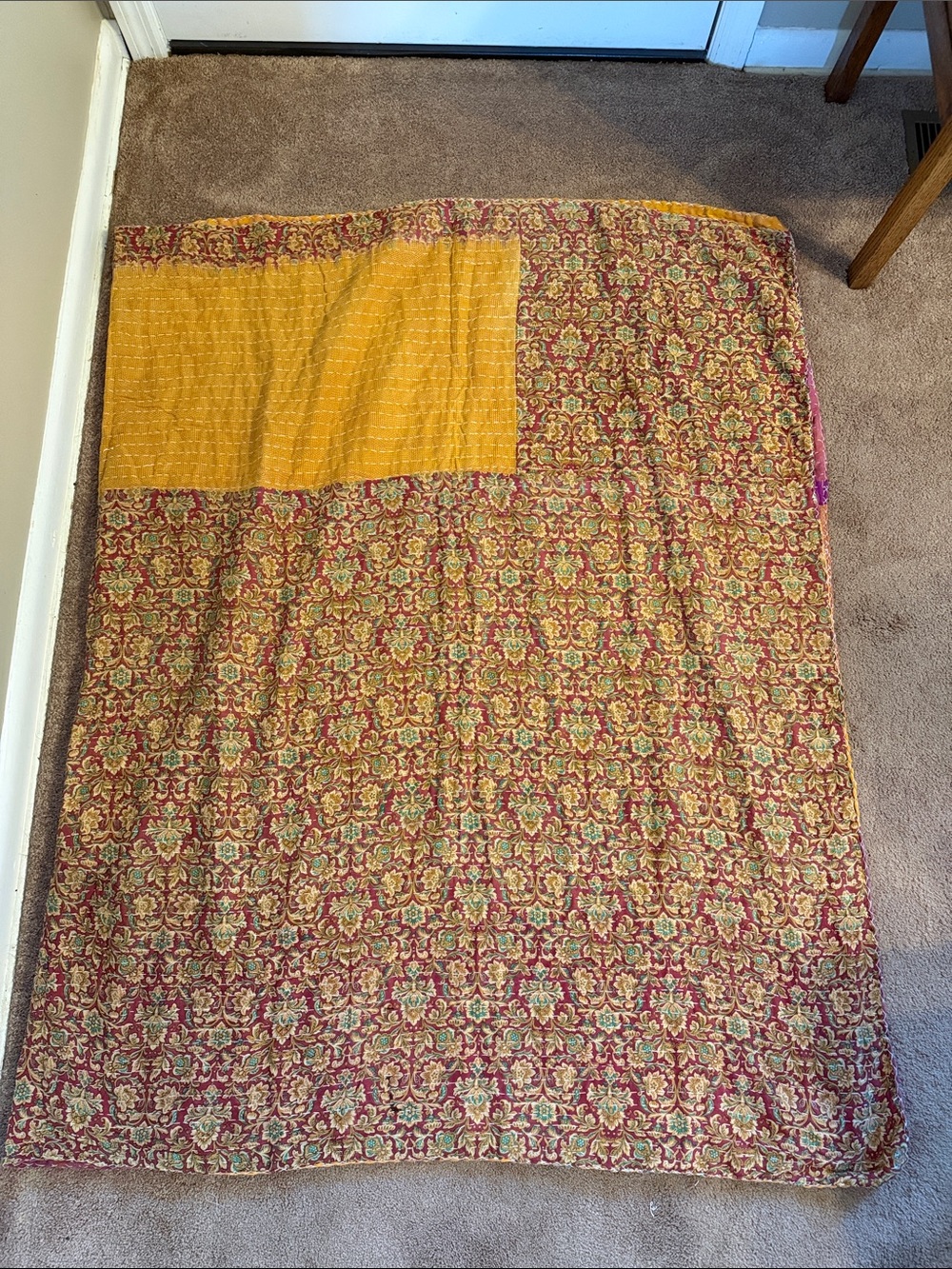 Handstitched Kantha Quilt Double Sided